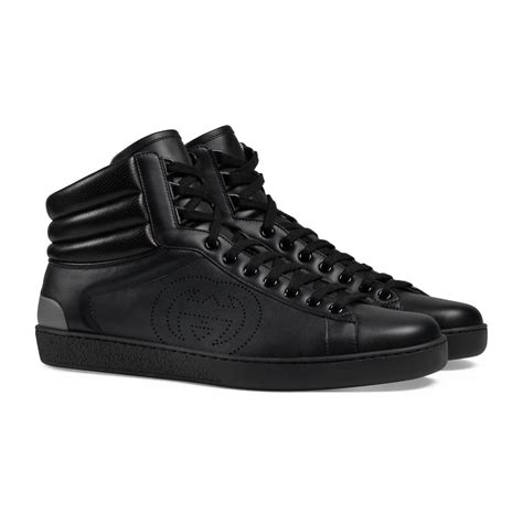 gucci leather ace sneakers|Gucci ace high top sneakers.